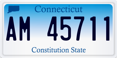 CT license plate AM45711