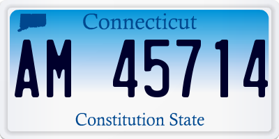 CT license plate AM45714