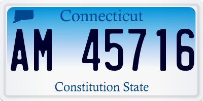 CT license plate AM45716
