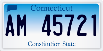 CT license plate AM45721