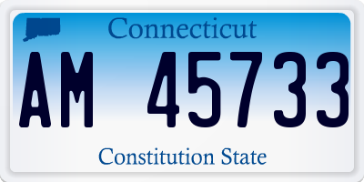 CT license plate AM45733