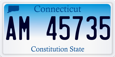 CT license plate AM45735
