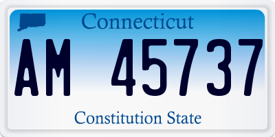 CT license plate AM45737