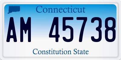 CT license plate AM45738