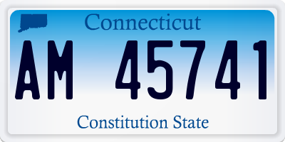 CT license plate AM45741