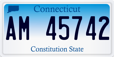 CT license plate AM45742