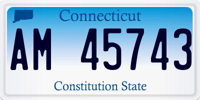 CT license plate AM45743