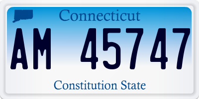 CT license plate AM45747