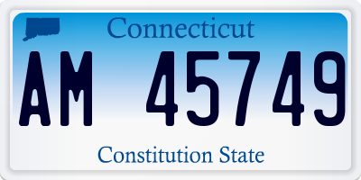 CT license plate AM45749
