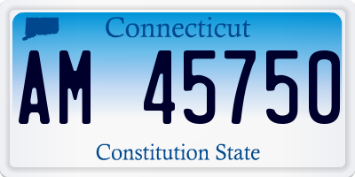 CT license plate AM45750