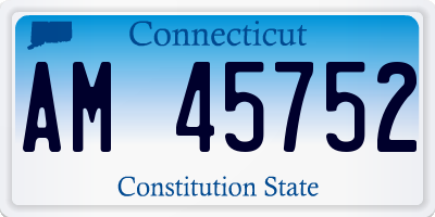 CT license plate AM45752