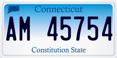 CT license plate AM45754