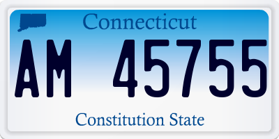 CT license plate AM45755