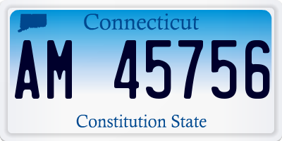 CT license plate AM45756