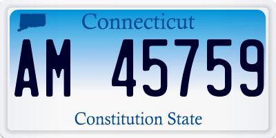 CT license plate AM45759