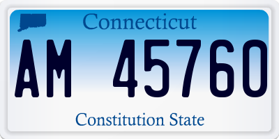 CT license plate AM45760