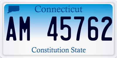CT license plate AM45762