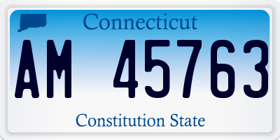 CT license plate AM45763