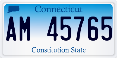 CT license plate AM45765