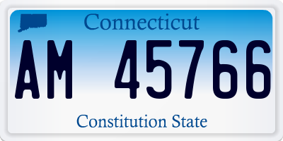 CT license plate AM45766