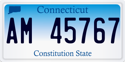 CT license plate AM45767