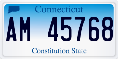 CT license plate AM45768