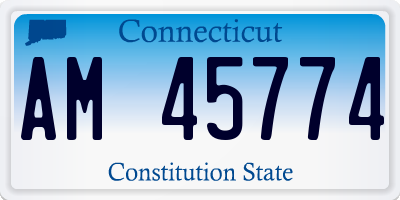 CT license plate AM45774