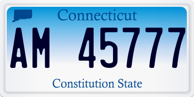 CT license plate AM45777