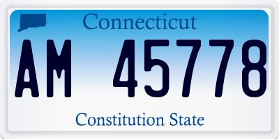 CT license plate AM45778