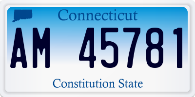 CT license plate AM45781