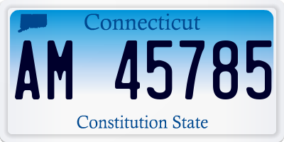 CT license plate AM45785