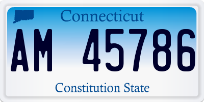 CT license plate AM45786