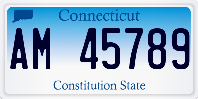 CT license plate AM45789