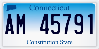 CT license plate AM45791