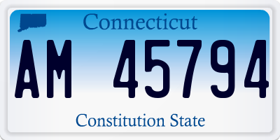 CT license plate AM45794