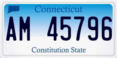 CT license plate AM45796