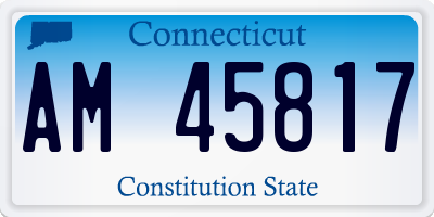 CT license plate AM45817