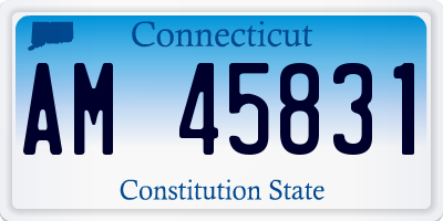 CT license plate AM45831