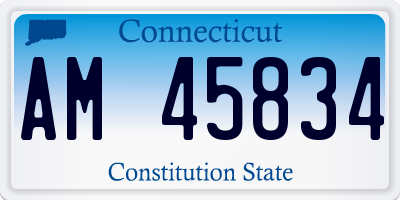 CT license plate AM45834