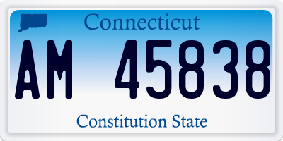 CT license plate AM45838