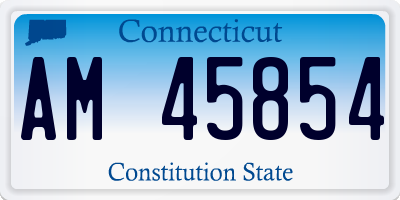 CT license plate AM45854