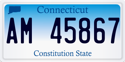 CT license plate AM45867