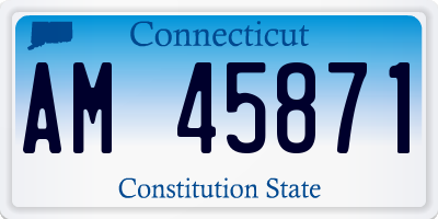 CT license plate AM45871