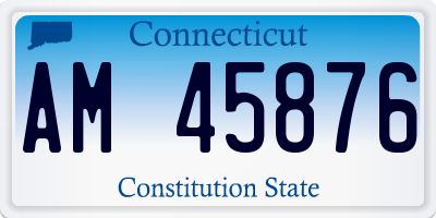 CT license plate AM45876