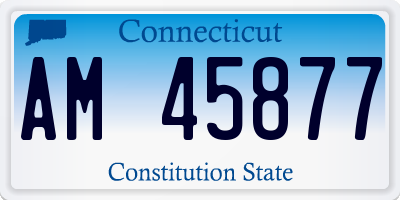 CT license plate AM45877