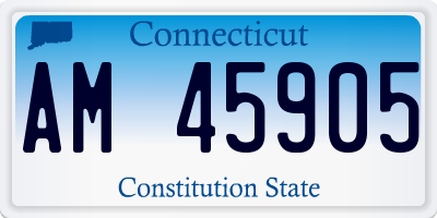 CT license plate AM45905