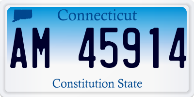 CT license plate AM45914