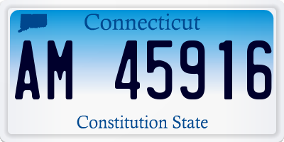 CT license plate AM45916