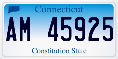 CT license plate AM45925
