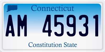 CT license plate AM45931